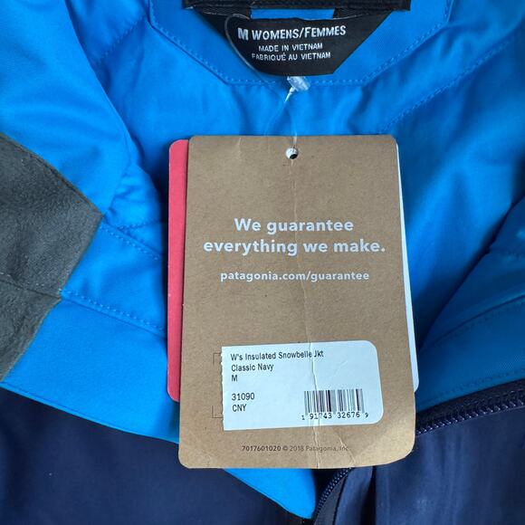 NWT Patagonia Women's Size M Insulated Snowbelle H2no Recco Ski Jacket - Picture 12 of 12